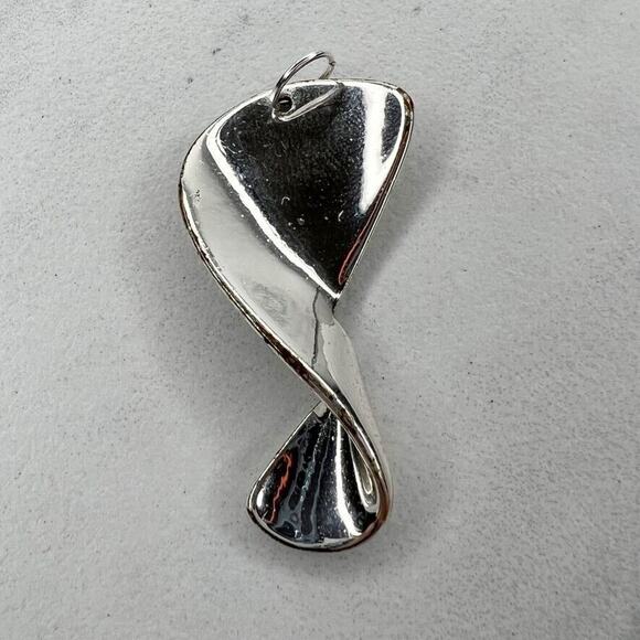Chico's Silver Tone Twist Upcycled Pendant - Picture 1 of 5